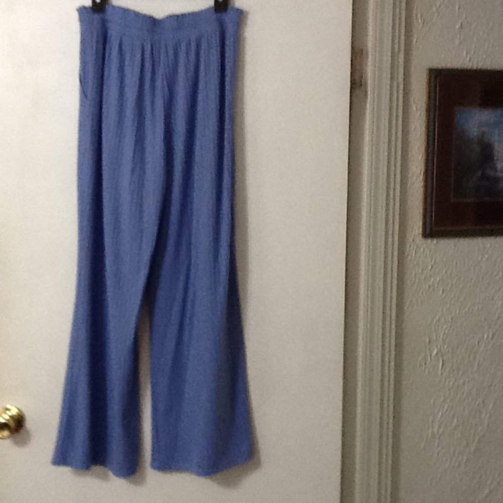 Cal Style Blue Drawstring Wide Leg pants - Picture 2 of 5